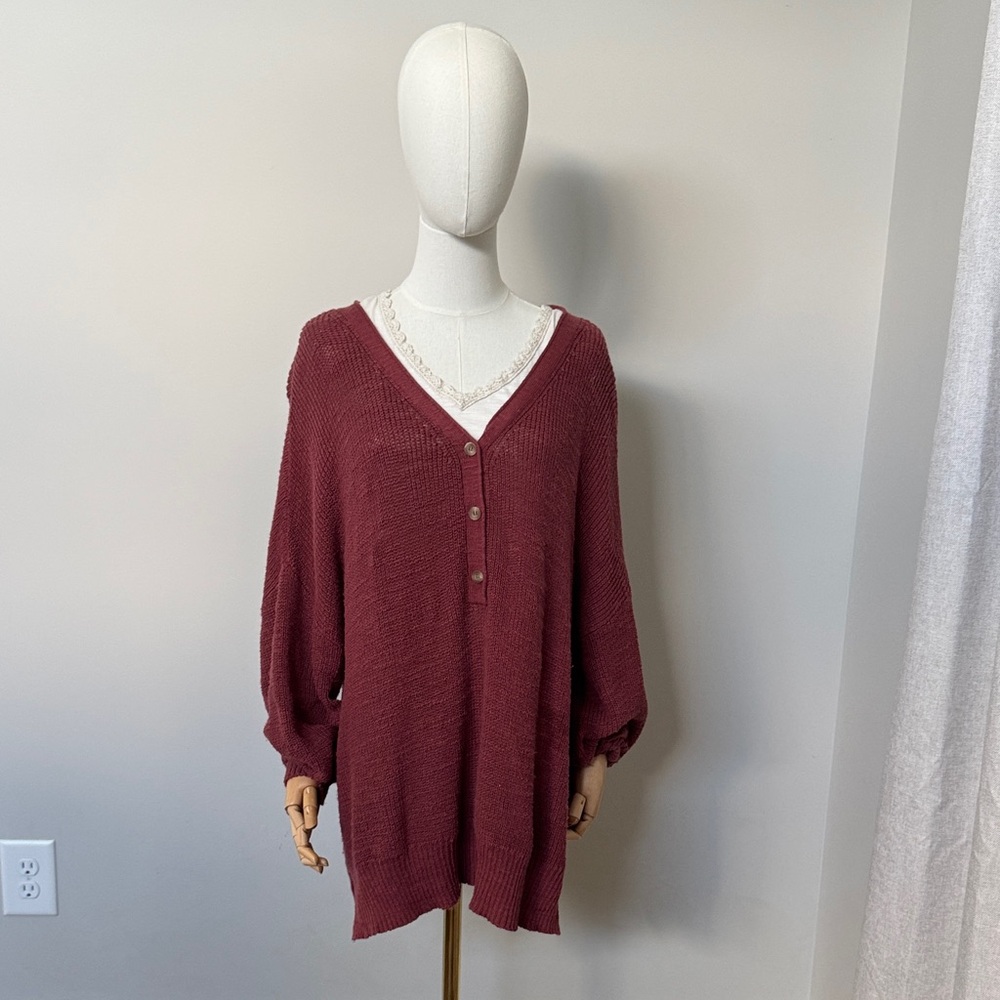 Natural Reflections Maroon Knit Sweater